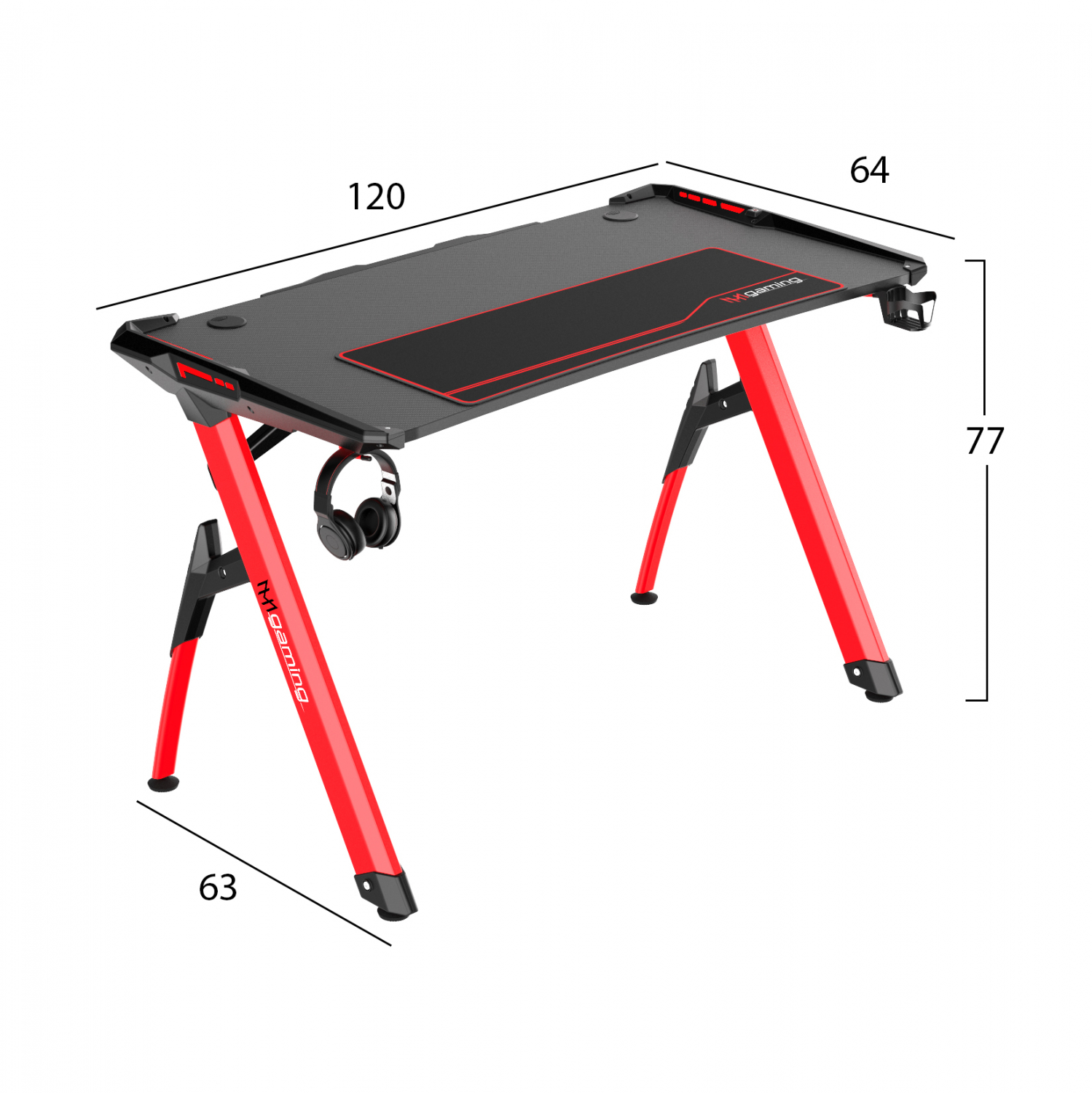 grafeio gaming pro rgb led kokkino podi 1 grafeio gaming pro rgb led kokkino podi 1