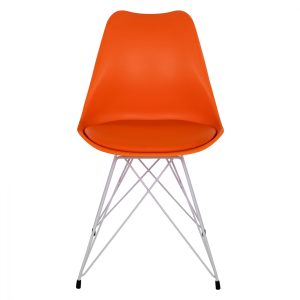 karekla trapezarias portokali me metalli 2