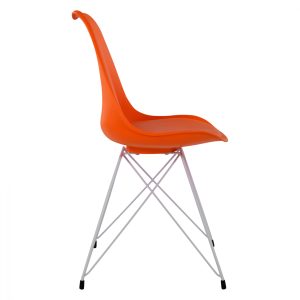 karekla trapezarias portokali me metalli 3