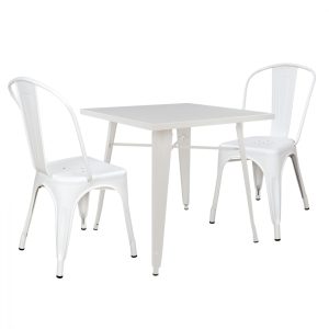 set 3tmch trapezi milk white mat karekle