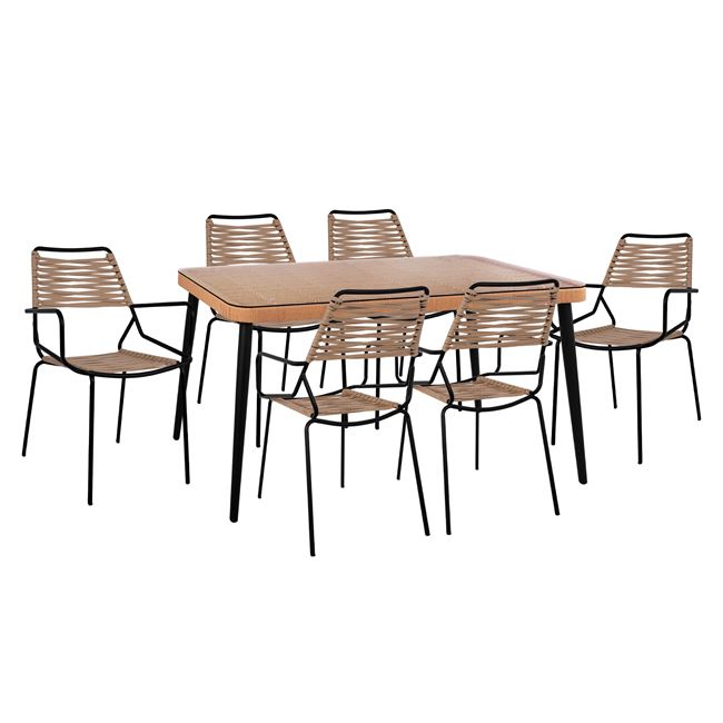 set 7tmch allegra wicker me trapezi 160x 6 set 7tmch allegra wicker me trapezi 160x 6