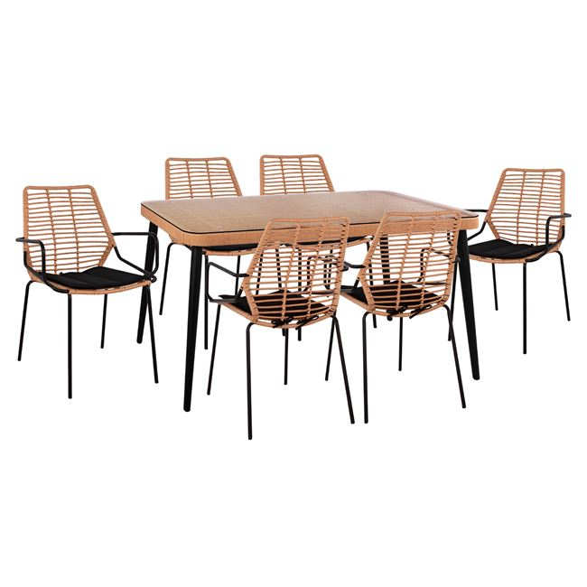 set 7tmch allegra wicker me trapezi 160x 8 set 7tmch allegra wicker me trapezi 160x 8