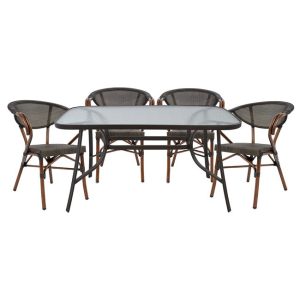 set trapezaria 5tmch 140x80 4 polythrone