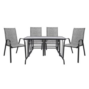 set trapezarias 5tmch metalliki me 4 kar