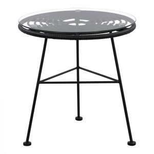 trapezi metalliko me wicker se mayri apo 2